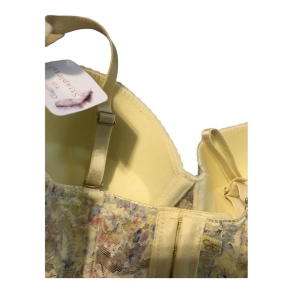 Jessica Simpson yellow sexy Lace underwire bustier look convertible Bra size 34B - Picture 5 of 12